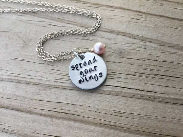 Take A Risk Inspiration Necklace hand-stamped take a risk with a chain and accent bead of your choice Hand-Stamped Jewelry