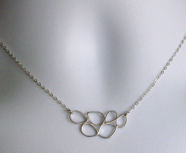 Silver Geometric Circle Necklace