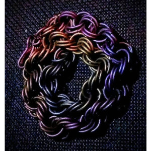 Rainbow Rope Chain, Custom Anodized Titanium Chainmail Bracelet..