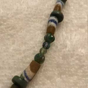 African Influences handmade beaded necklace 27" long
