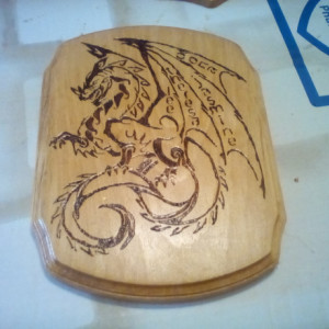 UNIQUE PERSONALIZED HANDMADE WOOD WALL PLAQUE PICTURE DRAGON MYSTIC CUSTOMIZABLE