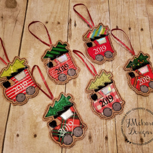 Buy 3 Get 1 Free Custom Embroidered Christmas Train Ornament