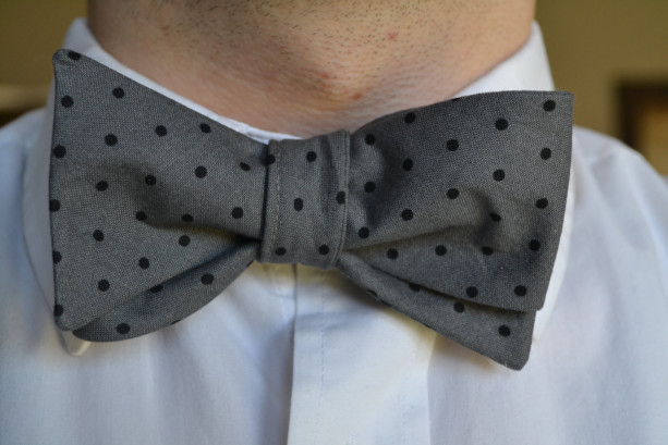 Grey Self Tie Bow Tie, Tie, Men's Bow Tie, Bow Tie, Wedding, Prom, Men's Grey Bow Tie, Men's Tie, Polka Dot Bow Tie, Grey Dotted Bow Tie