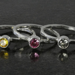 Birthstone Ring - Stacking Ring - Silver Birthstone Ring - Birthstone Jewelry