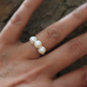 White Pearl Sterling Silver Multi Stone Ring