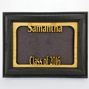 2016 2017 Graduation Personalized Name Centered Horizontal Picture Frame Matte 5X7