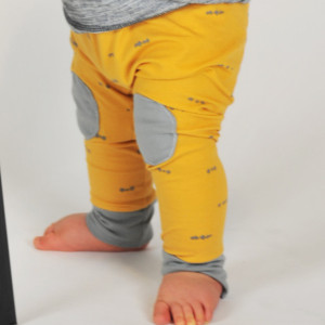 Knee Patch Leggings | Mustard Dot