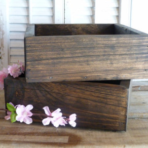 Rustic Farm Wedding Decor, Wooden Box, Storage Box, Cottage Chic Decor, Wedding Decor, Wooden Planter Box