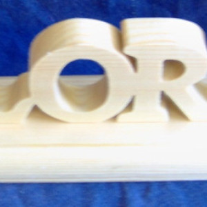 Hand Crafted Wooden Name on a Base Made From Pine. Free Shipping!