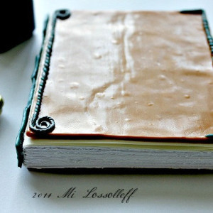 Handmade Clay Cover Hand-Sewn Journal 5.5 x 4.5 inches