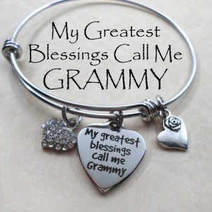 My Greatest Blessings Call Me Grammy Stainless Steel Bangle
