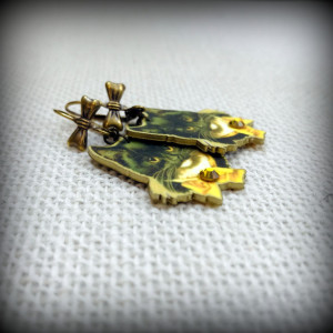Vintage Cat Earrings -  Free Shipping