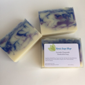Lavender chamomile scented soap handcrafted vegan soap