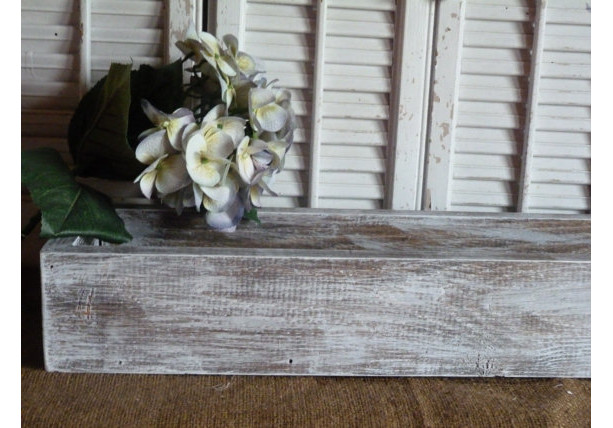 Rectangular Box, Wedding Centerpiece 30"L box, Baby Blue Cottage Chic Box, Center Piece, Wedding Decor, Wooden Planter Box