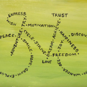 "Wish, Express, Trust, Love" original painting