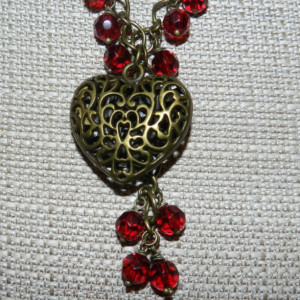Antique Bronze Heart Necklace A01342