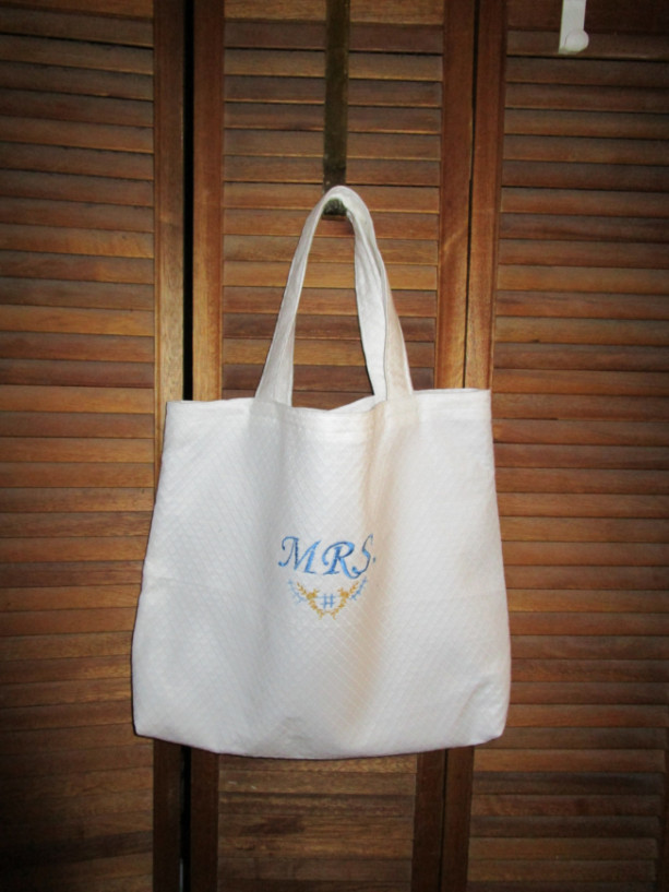 MRS Bridal Embroidered Tote Bag