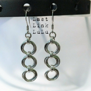 Dangle Earrings Tri-Mobius Chainmaille Jewelry