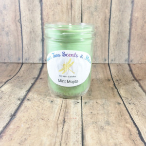 Mint Mojito Mason Jar Candle, 8 Oz Candle, Scented Soy Candle, Mint Candle, Soy Wax Candle, Natural Soy Candle, Vegan Candle, Eco Friendly