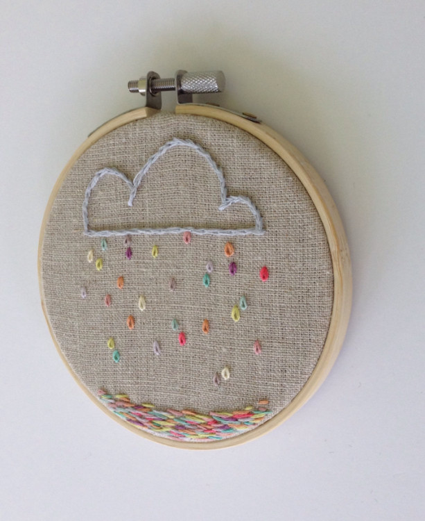 Rainbow Cloud Embroidery Hoop 4inch Embroidery Hoop