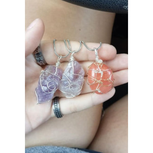 Wire wrapped crystal necklaces!
