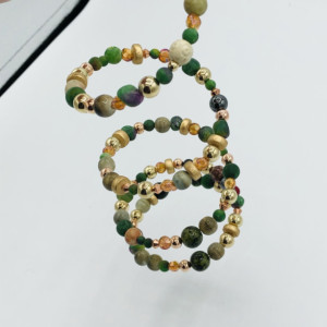 Green and Gold Coil Bracelet 