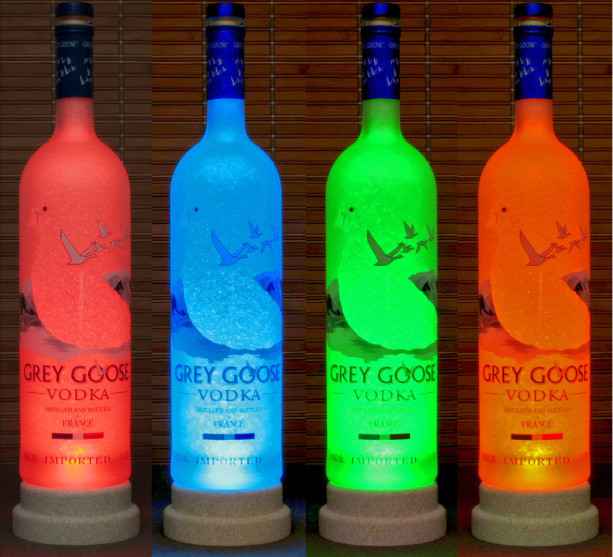 Grey Goose Vodka Color Changing Remote Control lamp Bottle Lamp Bar Light man cave lighting LED Eco lamp Liquor Lamps Bodacious Bottles