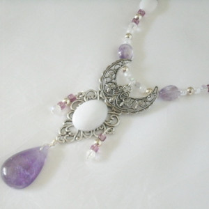 Moonstone Crescent Moon Necklace