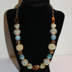 Teal & Gold Necklace
