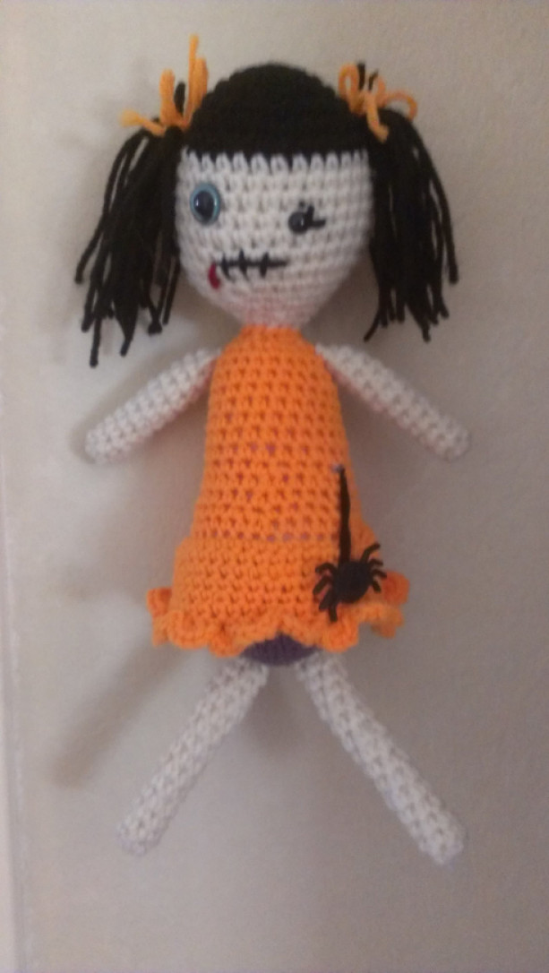 zombie girl crochet doll