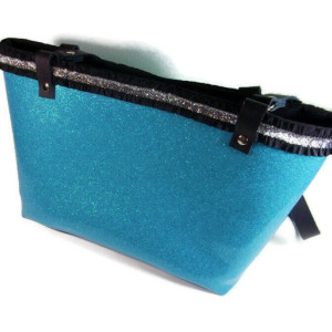 Tote Bag, Tote Bag for Women, Blue Tote Bag, Bags and Purses, Bags for Women, Shoulder Bag, Vinyl Bag, Handmade Tote, Totebag