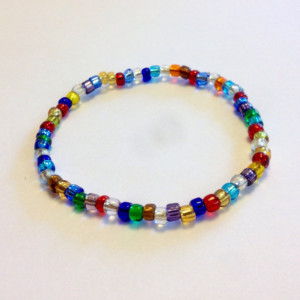 Multicolor Seed Bead Bracelets, Set of 3 Colorful Stackable Stretch Bracelet, Handmade Boho Bracelets, Bright Hippie Seed Bead Bracelet, Gift for Her