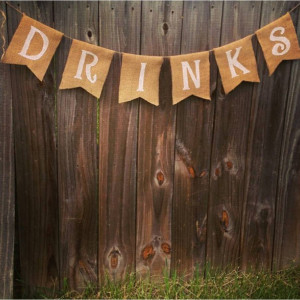 Burlap 'Drinks' Banner
