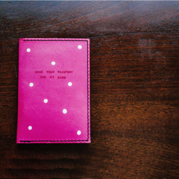Passport Holder, Custom Leather Passport Cover, Womens Travel Gift, Bridesmaid Gift (Pink Color)