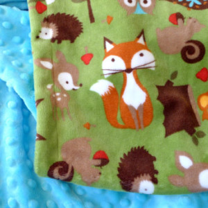 Kids Bedding - Minky Baby Blanket - Baby Blanket - Woodland Baby Blanket - Fox Baby Blanket - Unisex Baby Blanket - Gender Neutral - Forest