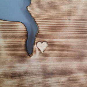 Rustic Indiana State Sign/Plaque, add an engraved heart to your location