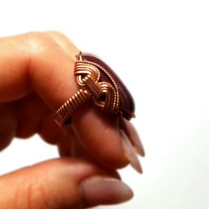 Mookaite Jasper Ring Size 7 - 8, Handmade Statement Rose Copper