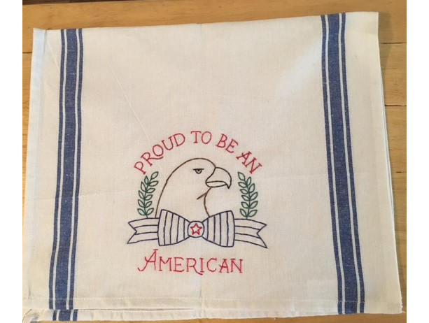 Proud to be an American kitchen hand towel