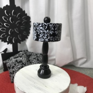 Black Pedestal Lamp for Dolls