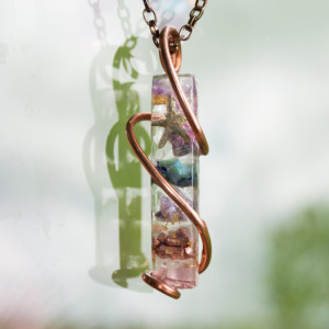 Orgonite® Wand Pendant  - "Orion's Unicorn" Orgone Necklace - Crystal Artisan Jewelry