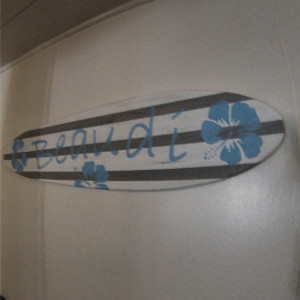Custom Name - Hanging Surfboard Sign - Beach Decor