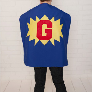Personalized Superhero Cape! double sided with shape and letter