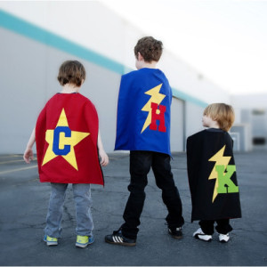 Personalized Superhero Cape! double sided with shape and letter