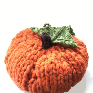 Large knitted pumpkin