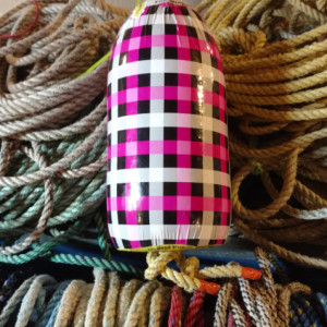 Pink plaid! A real Maine lobster buoy!