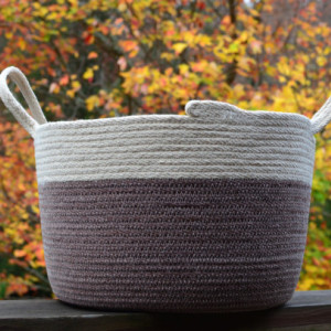 Project Bag, coiled rope basket with handles