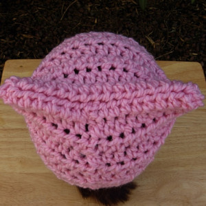 Light Pink Pussy Cat Hat with Kitty Ears, PussyHat, Pussy Hat, Handmade Soft 100% Acrylic Crochet Knit Winter Solid Pink Beanie, Ready to Ship in 3 Days