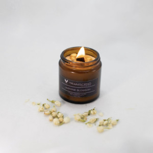 Jasmine Blossom Handmade Beeswax Candle 4 oz / Transcend Cosmetics