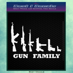 Gun Family Rifle Weapons Decal Bumper Sticker Iphone Ipad Accessory
