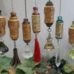 Champagne, Wine, Beer Cork Light or Ceiling Fan Pull
